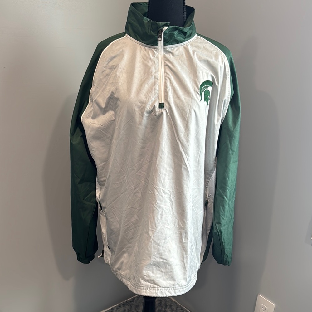 Pro Edge Green and White Pullover